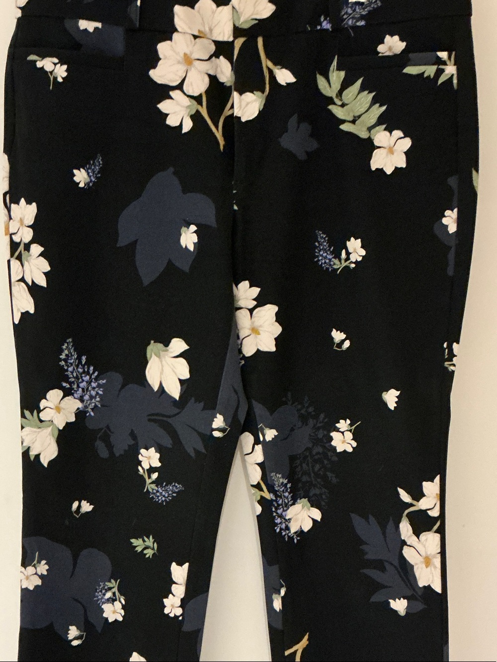 Black Floral Print Pants